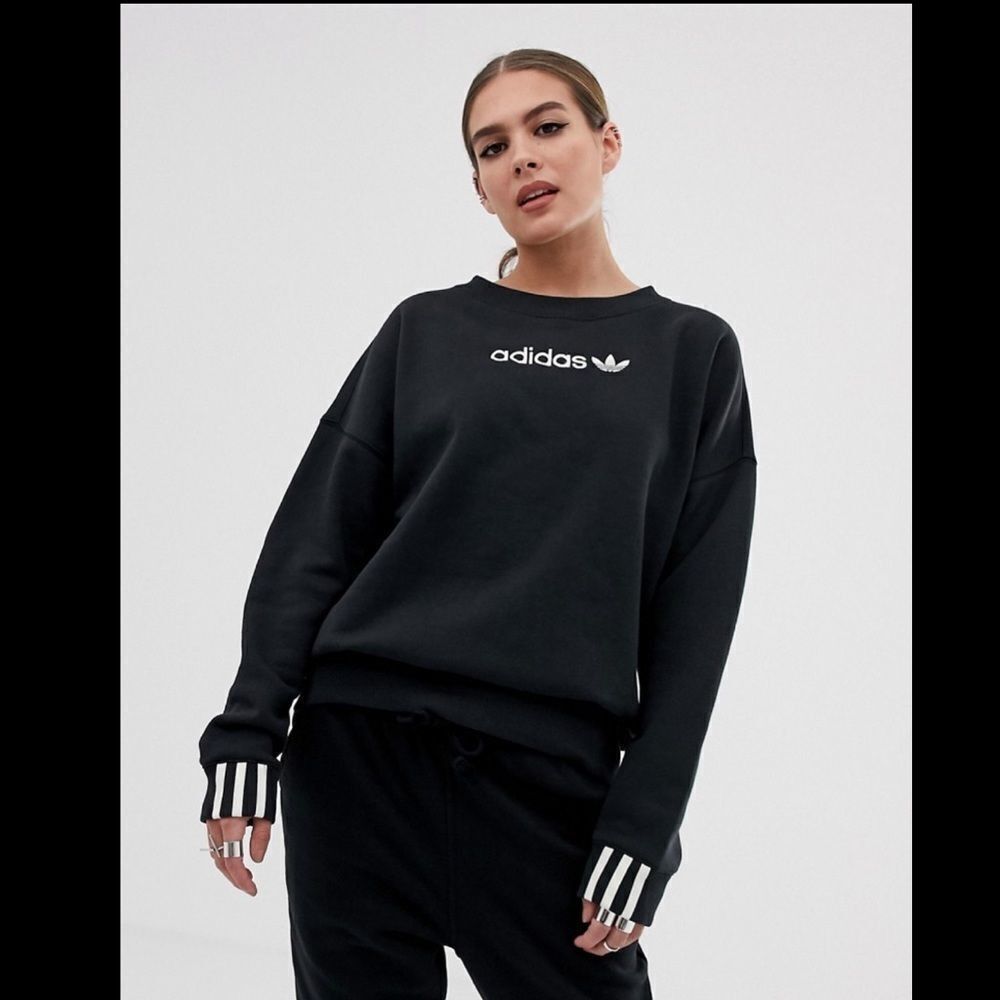 ADIDAS ORIGINALS Coeeze Fleece Sweatshirt In Black - Size S - Picture 5 of 15